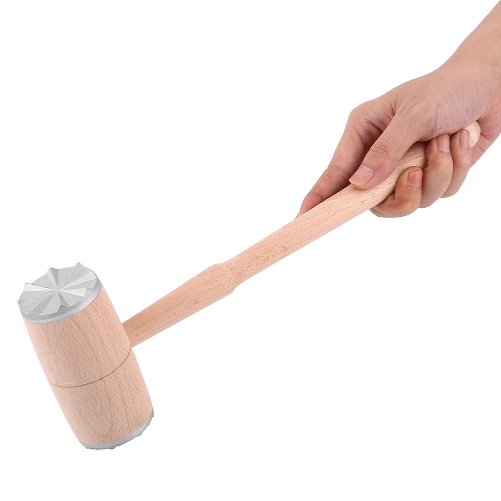 Wood Mt Tenderizer Hammer, Two Sides Wood Mt Hammer Pounder for Tenderizing Stk Beef Practical Kitchen Tool