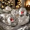 Boxed Set of 9 Rose Gold Christmas Tree Ornaments, 8cm