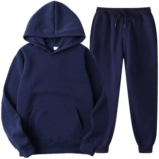 2026 Herren Kapuzen-Sportanzug Unisex Zweiteiliges Laufoutfit Langarm Pullover Kapuzenpullover Sweatshirt+Jogginghosen Set