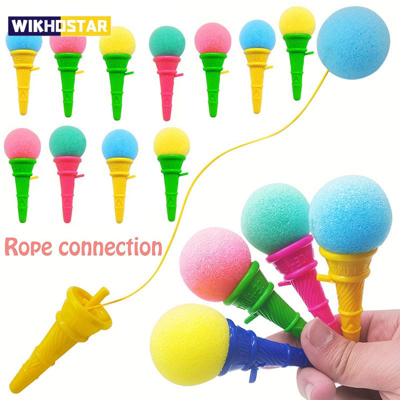 10 Pièces Mini Lanceur de Boules en Mousse Glace Coloré Catapulte Jouets pour Enfants Faveurs de Fête d'Anniversaire Récompenses Scolaires