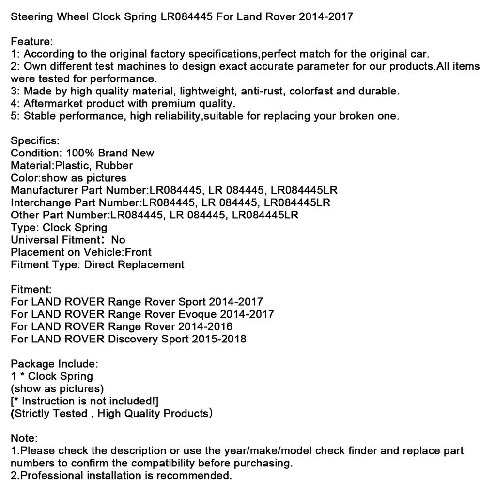 Steering Wheel Clock Spring LR084445 For Land Rover 2014-2017