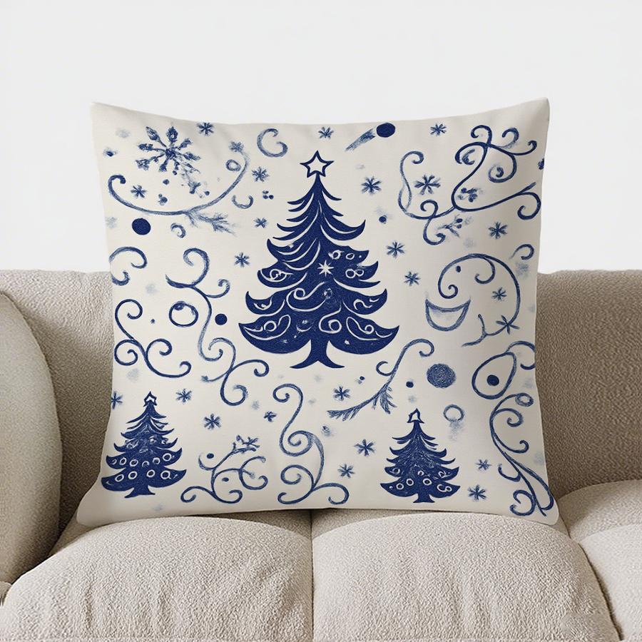 Weihnachtsbäume & Heimdeko; Wirbelmuster Kissenbezug Muster Kissenbezug Geeignet für Sofa Schlafzimmer Auto Kissenbezug
