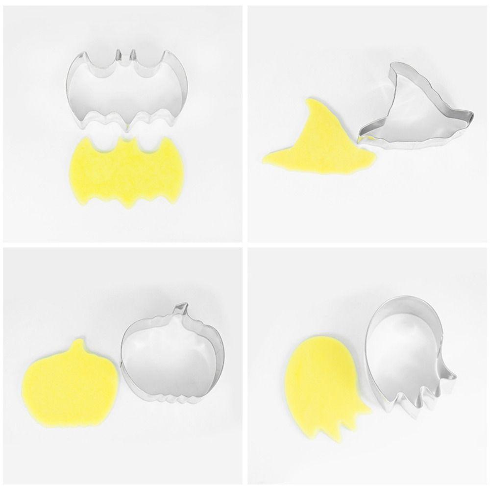 Food Grade Ghost Bat Baking Molds 3D Biscuit Mold Easy to Clean Halloween Cookie Mold Pastry