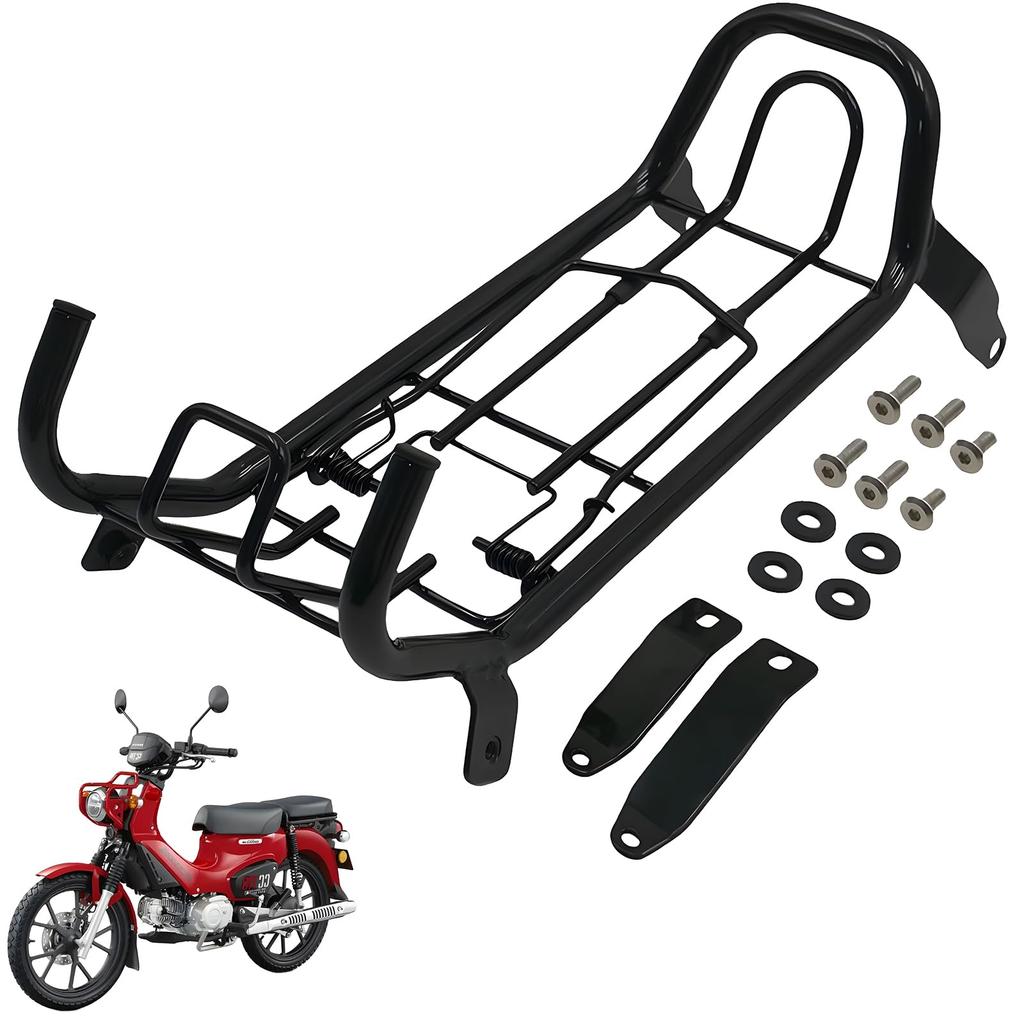 YASICA Center Carrier/Luggage Rack for Honda Cross Cub, Super Cub CC110, and CC50, Special Motorcycle Carrier, Black, 34.5x15x13cm