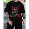 European Size  Graphic Tee Male Fashion Relax Fit Cool Pattern GraphicMen's Vintage Gothic T-Shirt- Ultra-Soft Black