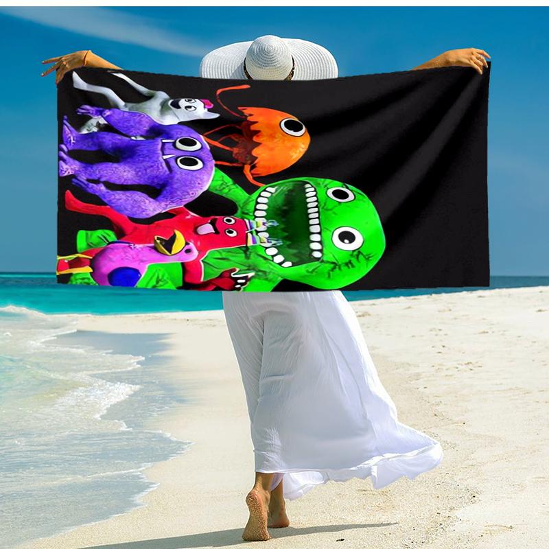 Ultra-Soft Beach Towel with Garten of Banban Theme,Ideal for Pool - Camping, Diving - Perfect Travel Essential, Vibrant Beach Towel.