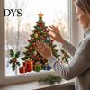Home Decor Wall Stickers Christmas Window Clings, Removable PVC Decals, Snowy Festive Surface Adhesives Glass for Holiday Party And Store Decorations