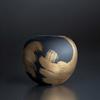 Vase with Brushstroke Decoration Artistic Bulbous Vase Long-Lasting Waterproof for Home Decorators, Entryway, Bookshelf