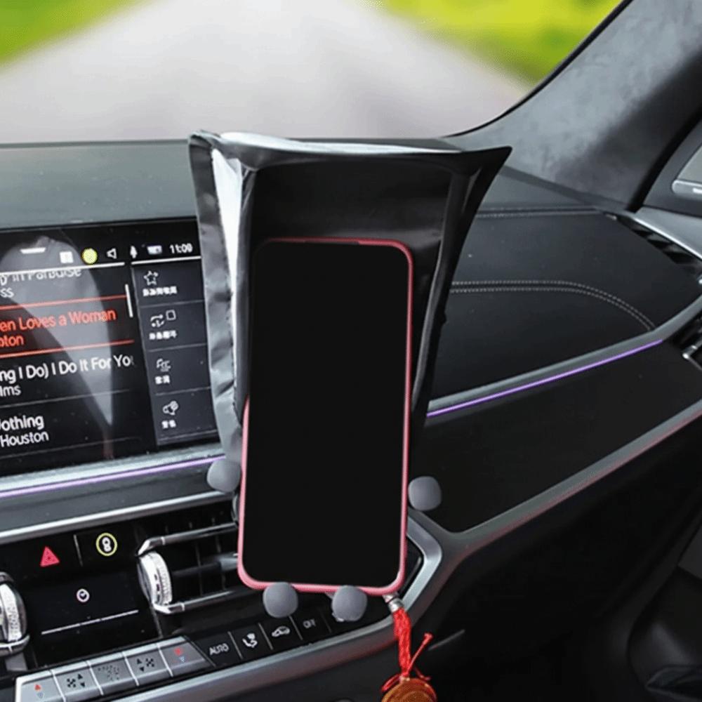 Adjustable Angle Phone Umbrella Silver-Coated Fabric Car Phone Holder  Rain Protection