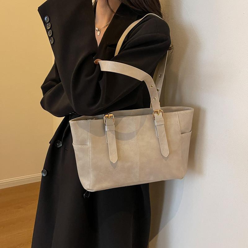 Trendy Pu Leather Tote Bag For Women Stylish Large Capacity Shoulder Bag With Zipper Closure