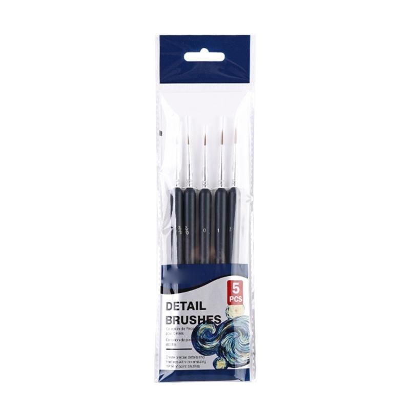 5 Pcs Thin Brush Fine Detail Brush Set Thin Paint Brush Set Painting Brush Art Supplies For Artwork Sketching