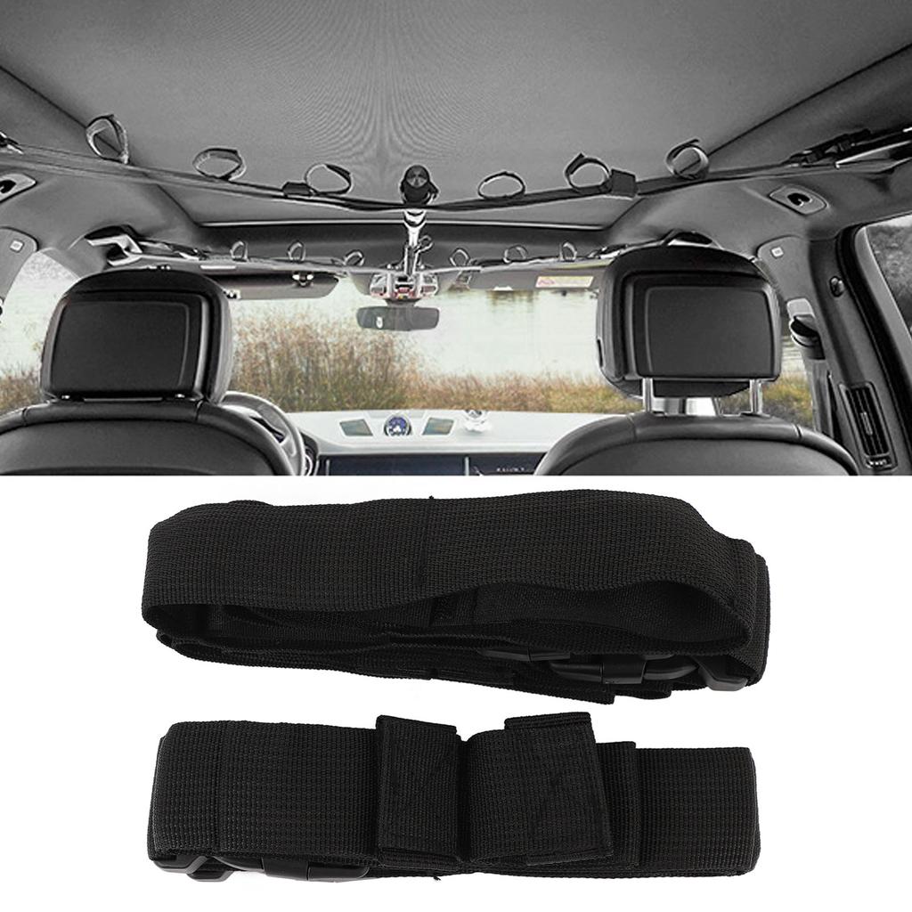 2Pcs 7 Rods Car Fishing Rod Rack Length Adjustable Vehicle Fishing Rod Holder Strap Fishing Rod Hold