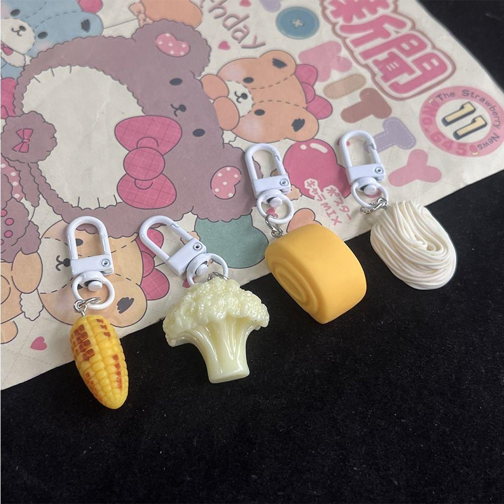 Corn Cute Food Key Chain Steamed Stuffed Bun Simulation Food Key Ring  Gift