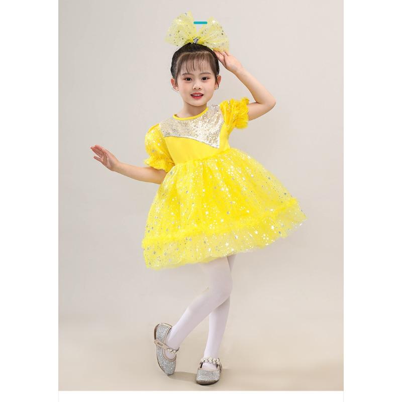 Costume da Ballo Carino per Bambina Principessa Vestito Soffice di Garza per Spettacolo all'Asilo