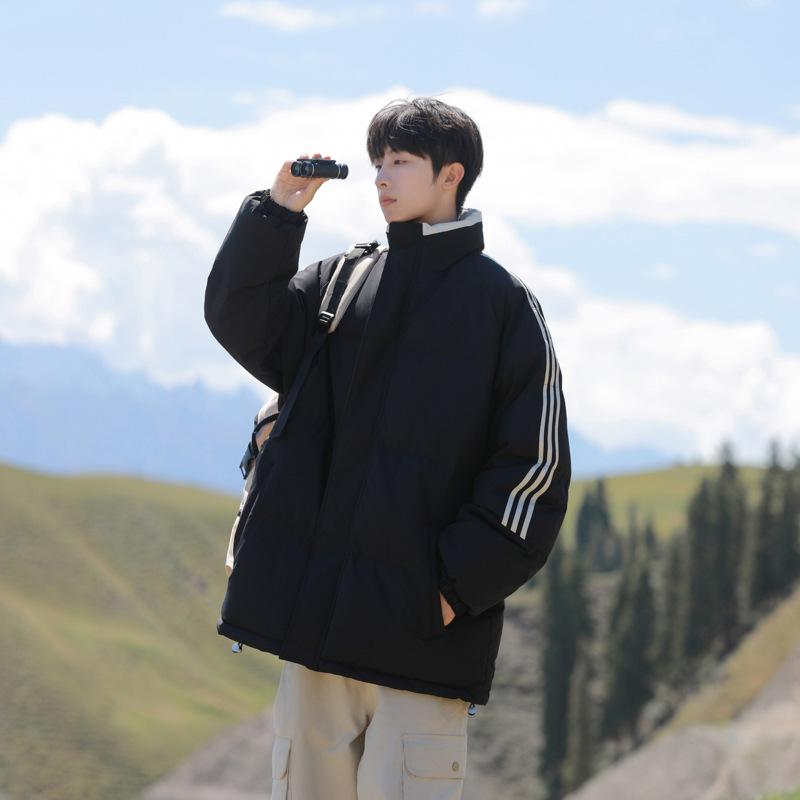 Couple Cotton Jacket Men and Women Same Style Winter Japanese Cotton Jacket Coat Bread Suit Loose Stand Collar Cotton Jacket Men