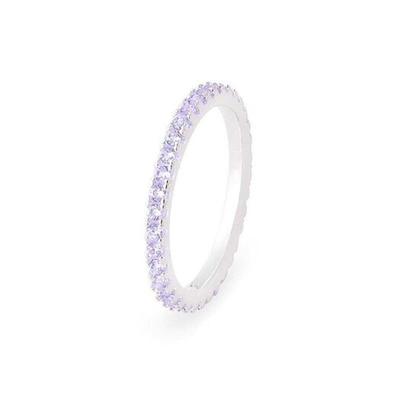 RAINDROP JEWELRY Regentropfen Lila 2MM Brilliant Ewigkeit Ring [S925]