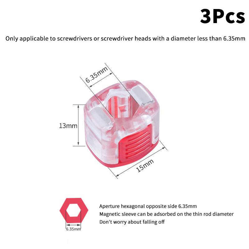 3PCS Screwdriver Bit Powerful Magnetizer Universal 1/4" Hex Drill Magnetic Ring Screw Holder Magnetic Coil Repair Hand Tools
