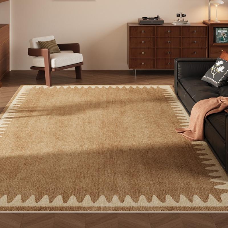 Franse Retro Luxe Vloerkleed voor Woonkamer Slaapkamer – Bruin Antislip Vloermat, Machine Wasbaar Tapijt voor Bank Salontafel 80x120cm(31x46in)