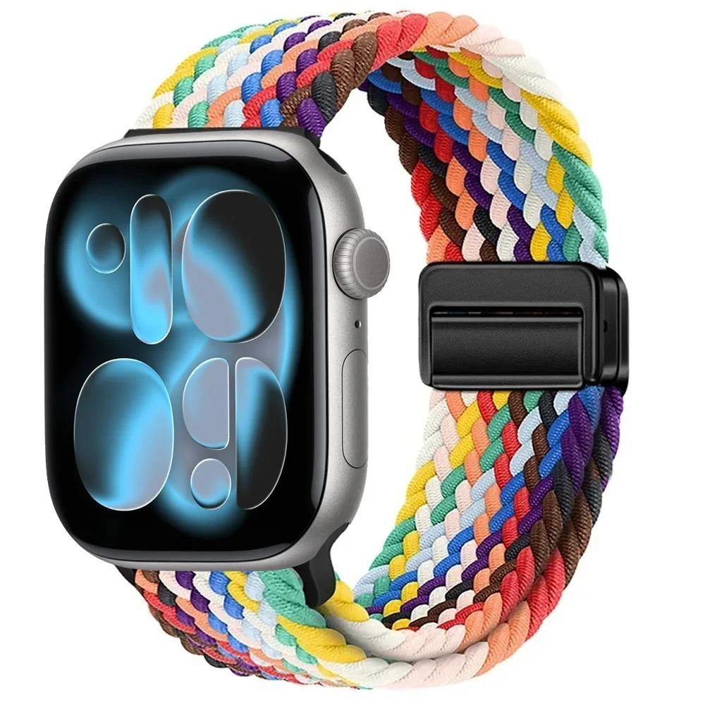 Nylon Strap for Apple Watch 11 10 46mm 42mm/Ultra 3 2 1 49mm Magnetic buckle Wristband iWatch 9 8 7 6 5 4 SE 45mm 44mm 41mm 40mm