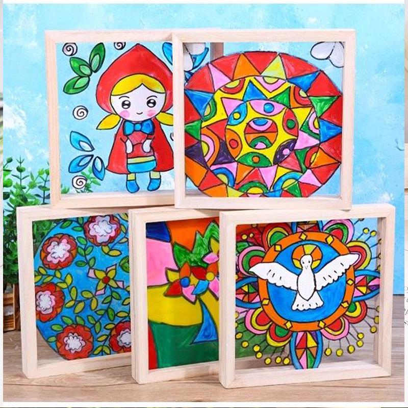 Acrylic Texture Graffiti Picture Frame for Kids' DIY Art Projects