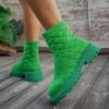 Stivaletti Sock con Tacco a Blocco Autunno Nuovi Punta Tonda Piattaforma Manica Suola Morbida Antiscivolo Resistenti all'Usura Stivaletti