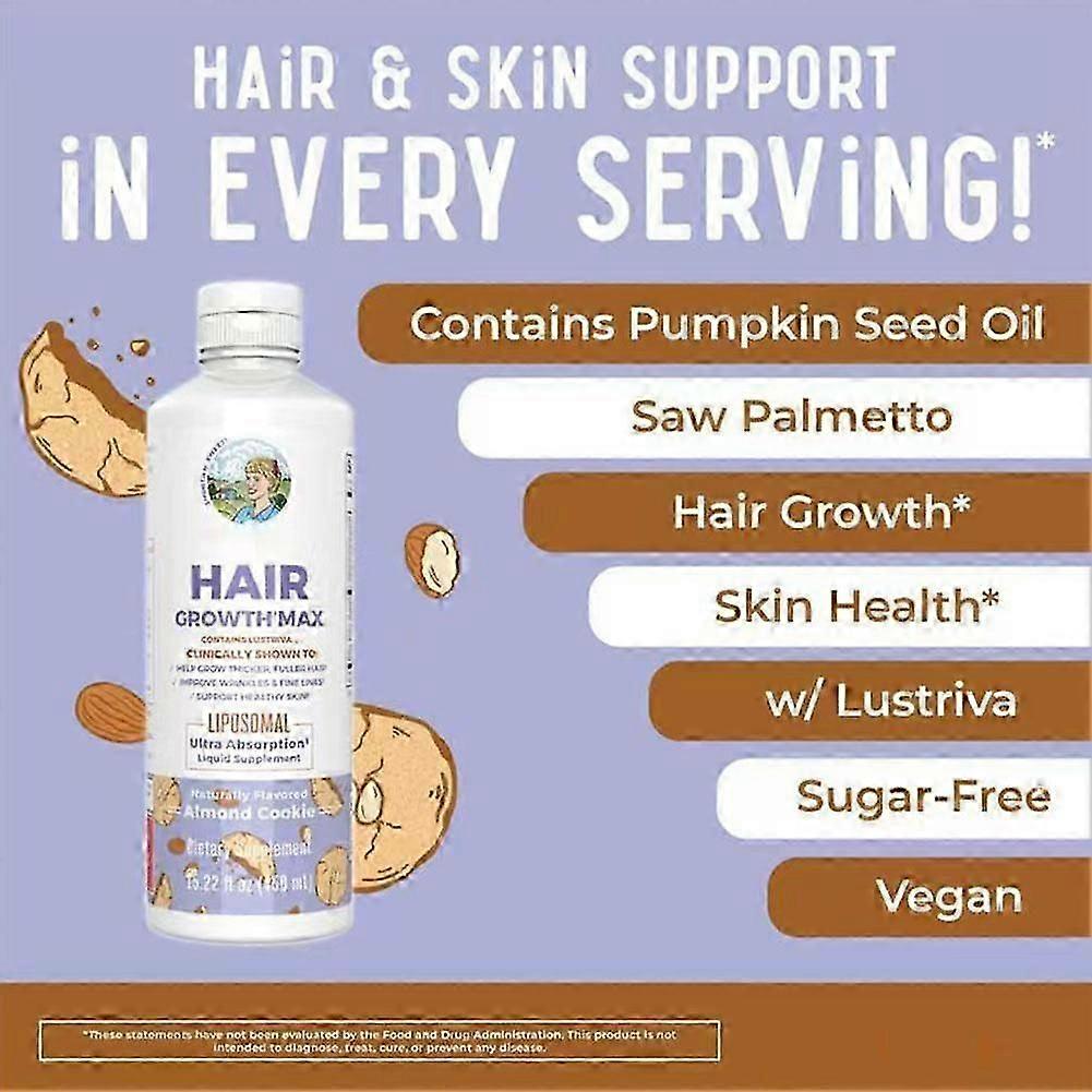 1/2/3x 2025NEW Mary Ruths Womens Hair Growth MAX Lipsomal With Lustriva (15.22 Fl Oz.)