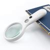Handheld Illuminated Double Glass Lens Magnifier for Elderly and Parent-Child Reading, 145MM