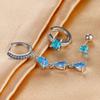 3PCS New Stainless Steel Zircon Water Drop Hoop Earrings Set For Women 18K Gold Plated Huggie Heart Earring Piercing Jewelry