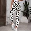 Women Plus Size High Waist Full Length Leopard Rose Floral Printed Yoga Leggings