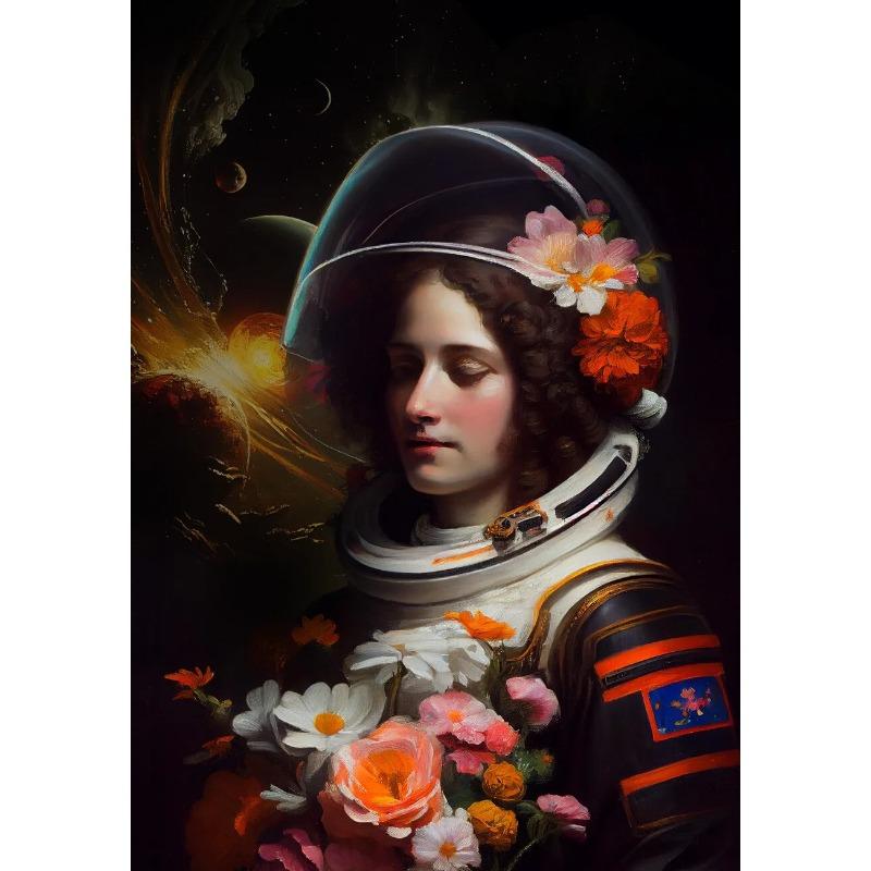 My Space Date Mural My Space Surfing Day Canvas Posters Prints Astronaut's Space Journey Canvas Painting for Home Room Decor