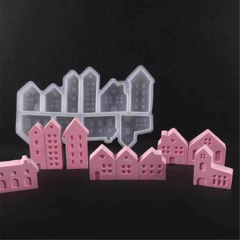 Modisches Haus, stabiles Silikon-Schlüsselanhänger-Form-Set, Bastelzubehör, Epoxidharz-Buchstabenanhänger zum Personalisieren von Schmuck