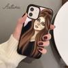 Brunette Blonde Girl Cute Phone Case for iPhone 11 12 13 14 Pro Max mini XR XS SE 2020 6S 7 8 Plus Samsung Galaxy S21 S22 Cover