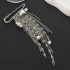 Exaggerated Personality Heart Multiple Chain Tassel Brooches for Women Fashion Imitation  Pearl Brooch Suit Pants Bag Decoration
