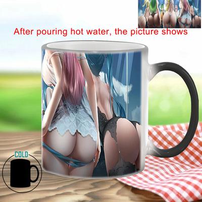 Spoof Ass Magic Mug BSKT-013 Kawaii Cup Legrační šálky na kávu Hrnky na změnu barvy Dárky na míru Porcelánové hrnky Doprava zdarma Bar