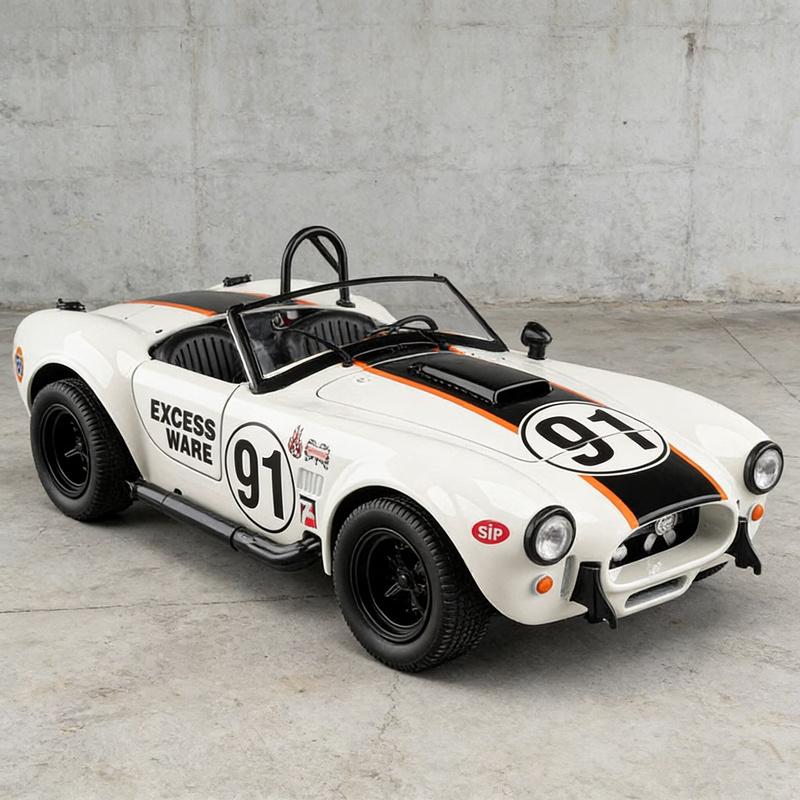 1:22 Shelby Cobra 427 S/C Alloy Sports Car Model Diecast Metal Toy Classic Retro Racing Car Vehicles Model Sound Light Kids Gift
