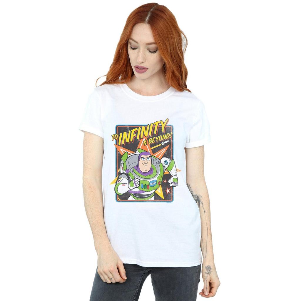 Disney Womens/Ladies Toy Story 4 Buzz To Infinity Cotton Boyfriend T-Shirt