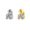 Diamond-Inlaid Stainless Steel Lip Stud Piercing Earring - 1.2*6/8mm