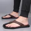 Herren Schwarz Leder Pantoffeln Einfache Flache Sommer Weiße Flip-Flops Outdoor Sandalen Braun Offene Zehen Strand Schuhe Übergröße