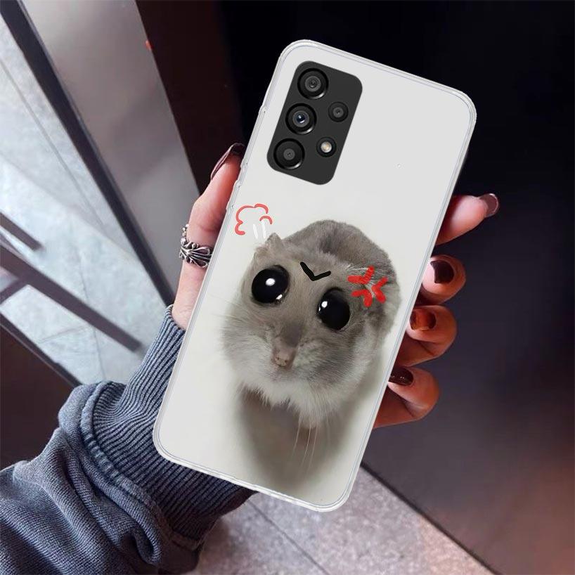 Lustiges trauriges Hamster-Meme Handyhülle Für Samsung Galaxy A12 A52S A42 A32 A22 A51 A50 Note 20 Ultra 10 S10 Plus A71 A70 A31 A30 A10S