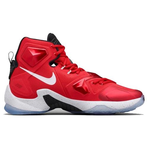 Nike Lebron 13 On Court Lace Up Non slip Lightweight High top Basketball Shoes Men's Away Red 807220-600