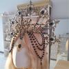 Blingbling Crown Hair Hoop Girl Halloween Party Elegant Pageant Water Drop Bead Girl Coronet Costume Headwear