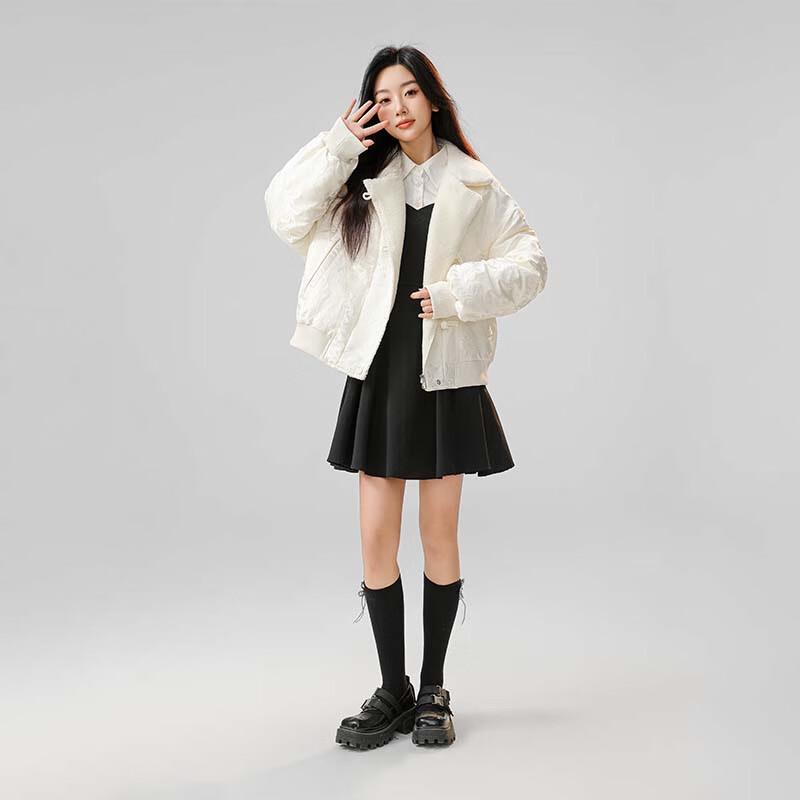 

Женский короткий пуховик YAYA в китайском стиле с лацканами L