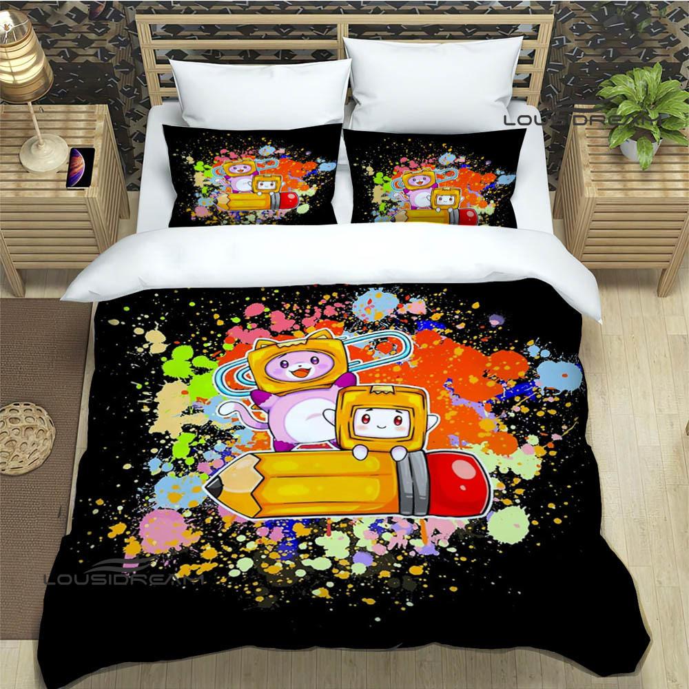 Cute Lankybox Foxy Boxy Bedding Sets exquisite supplies set duvet cover bed comforter set bedding set luxury birthday gift