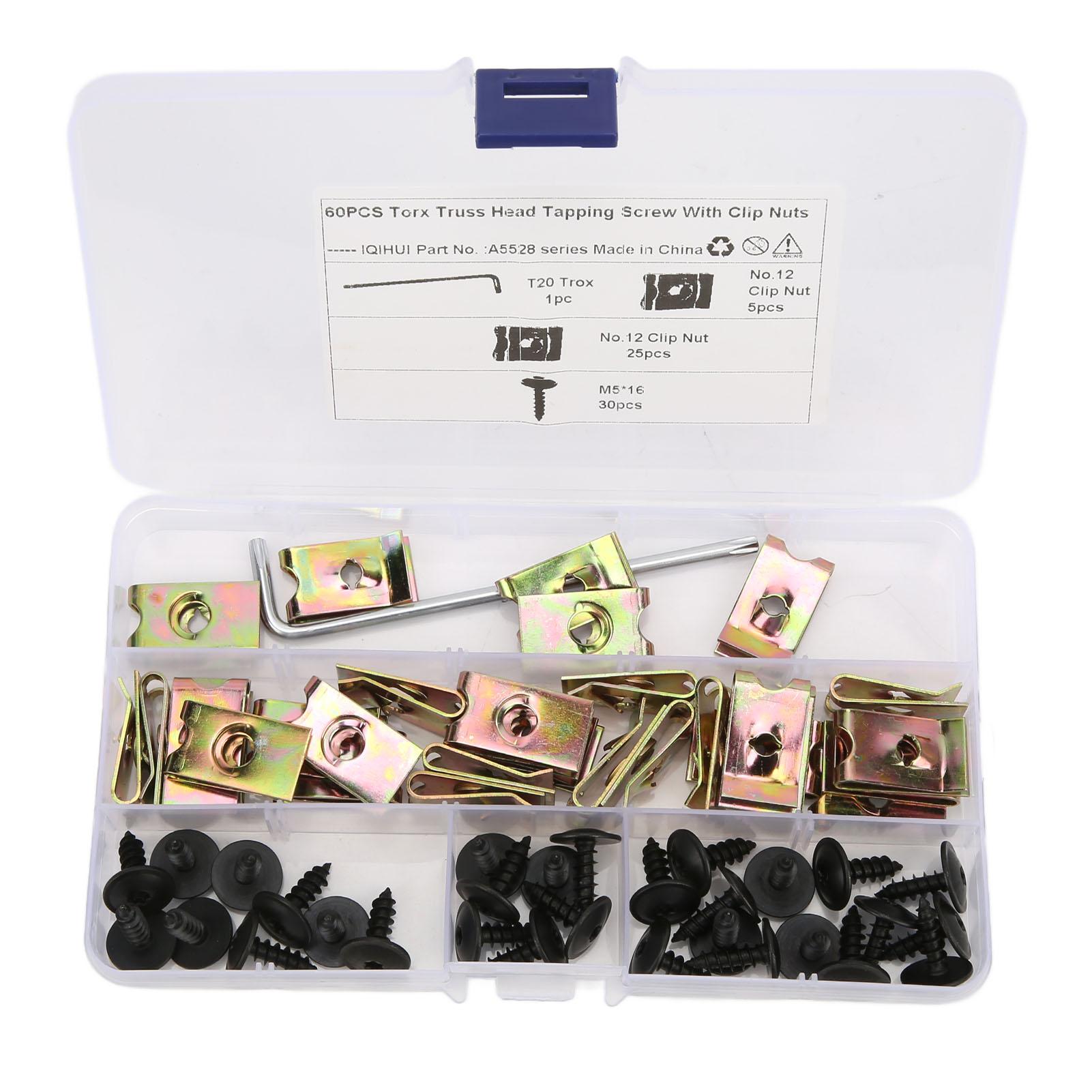 

M5x16mm Manganese Steel Mudguard Screw Oil Corrosion Resistant Clip Nut Wrench Car Accessories