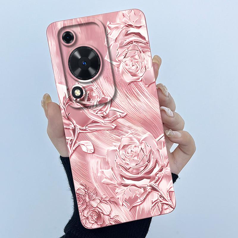 For Huawei Nova Y72 Phone Case Fashion Simplicity Flower Matte Silicone Shell For Huawei Nova Y72S Y63 Y 72 Back Cover Housing