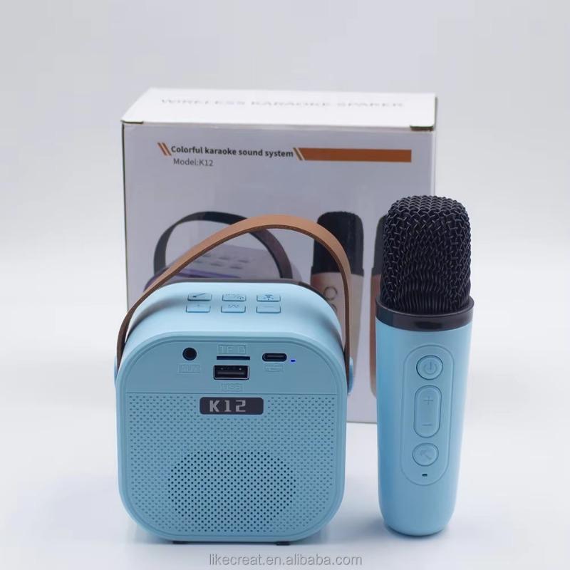 K12 Mini Wireless Bluetooth Portable Speaker with Integrated Microphone Home Karaoke System Family Outdoor Audio Device