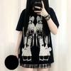 Harajuku Y2k Clothing Arcane Short Sleeve Black Tops Cool Cute Subculture Round Neck T Shirt 2000s Goth Punk Japanese Tees Tops