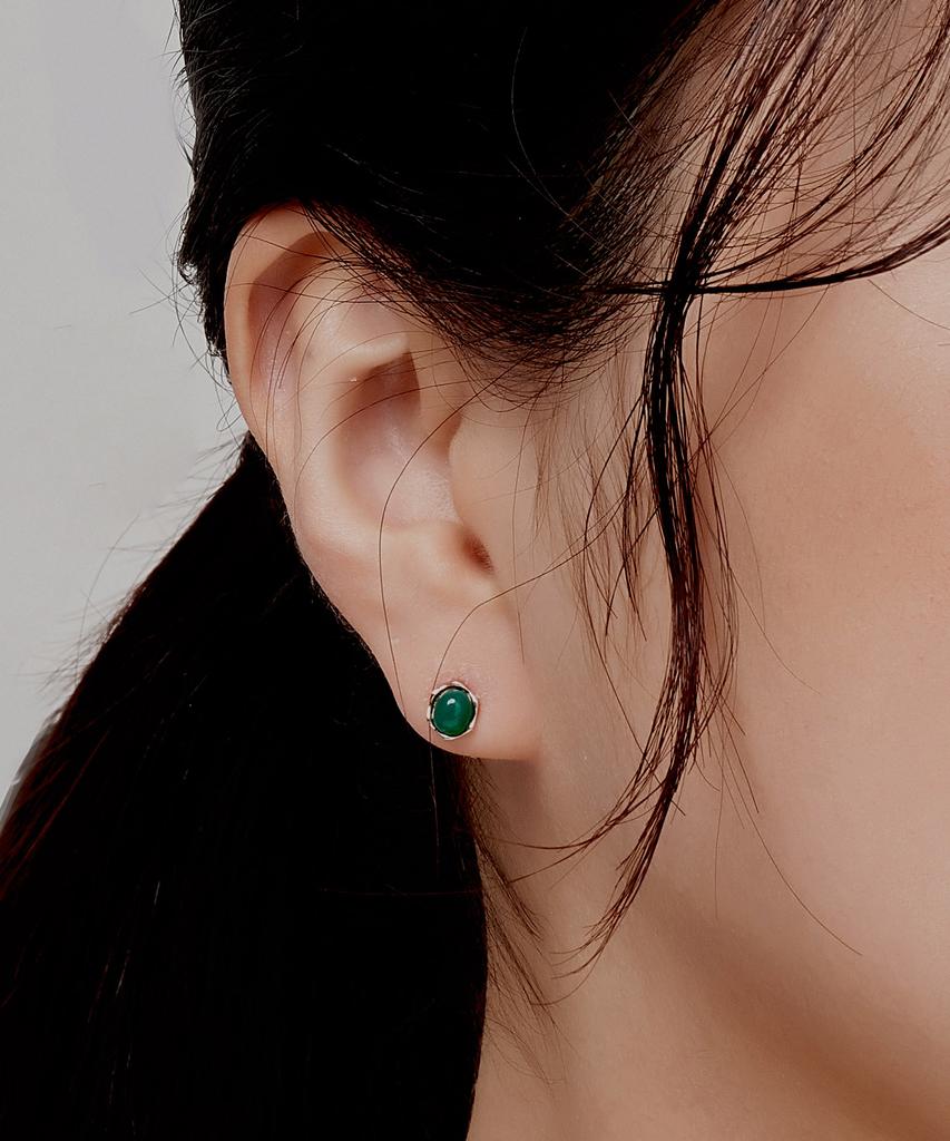 Helene Jewelry 14K Green Onyx Earrings
