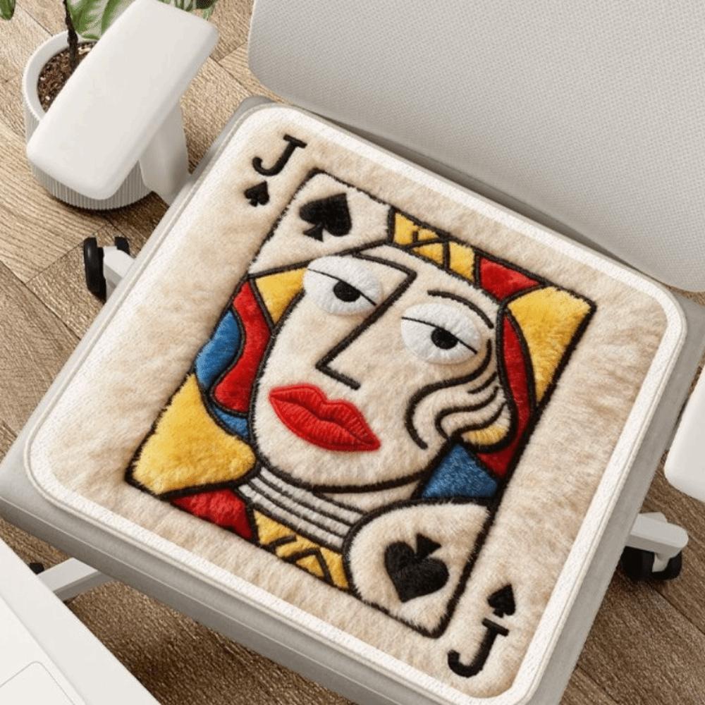 

Cute 40*40cm Poker Cushion Fabric Abstract Design Abstract Cushion Soft Texture Dining Chair Pad Office