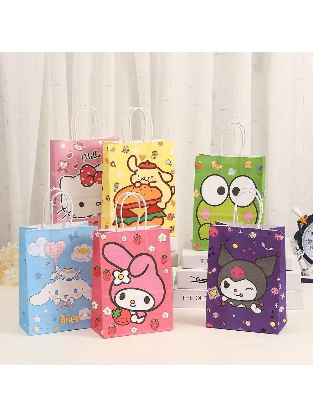 

6Pcs Sanrio Paper Tote Bag Gift Bag,Suitable For Holidays, Parties, And Other Occasions,Candy Bags One Size